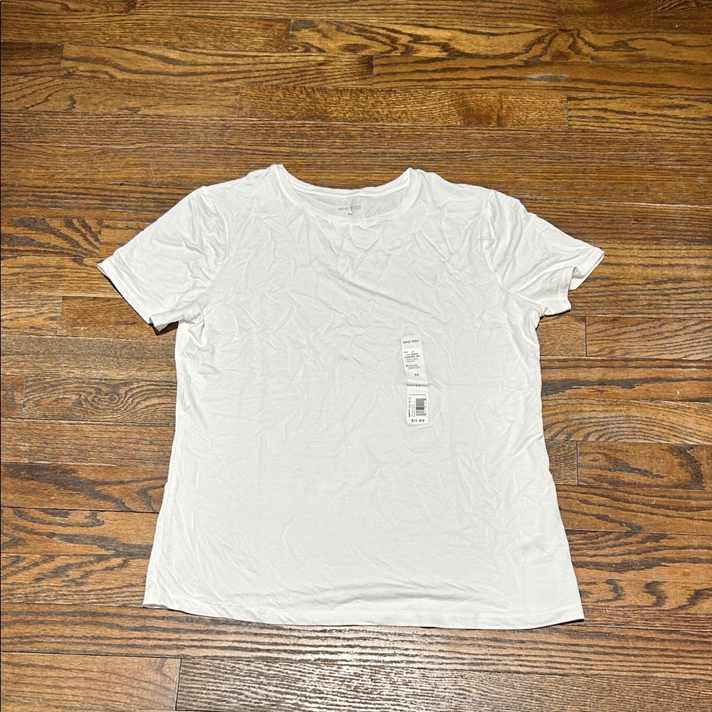 Nine West White Short Sleeve Tee
